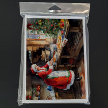 Load image into Gallery viewer, Cookies with Santa Claus Mrs. Claus Greeting Cards - Blank Note Cards – 8-Pack of Artist-Designed Cards with Envelopes