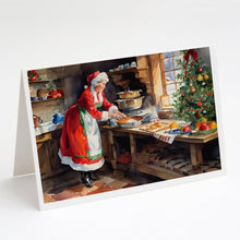 Load image into Gallery viewer, Cookies with Santa Claus Mrs. Claus Greeting Cards - Blank Note Cards – 8-Pack of Artist-Designed Cards with Envelopes