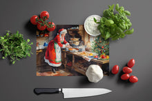 Load image into Gallery viewer, Cookies with Santa Claus Mrs. Claus Glass Cutting Boards – Durable, Decorative Kitchen Art Large