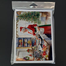 Load image into Gallery viewer, Cookies with Santa Claus Mrs. Claus Greeting Cards - Blank Note Cards – 8-Pack of Artist-Designed Cards with Envelopes