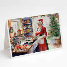 Load image into Gallery viewer, Cookies with Santa Claus Mrs. Claus Greeting Cards - Blank Note Cards – 8-Pack of Artist-Designed Cards with Envelopes