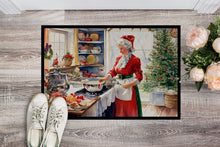Load image into Gallery viewer, Cookies with Santa Claus Mrs. Claus Doormat-24x36 Indoor / Outdoor Rug | Made in USA