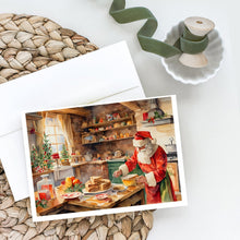 Load image into Gallery viewer, Cookies with Santa Claus Papa Noel Greeting Cards - Blank Note Cards – 8-Pack of Artist-Designed Cards with Envelopes