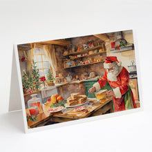 Load image into Gallery viewer, Cookies with Santa Claus Papa Noel Greeting Cards - Blank Note Cards – 8-Pack of Artist-Designed Cards with Envelopes