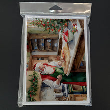 Load image into Gallery viewer, Cookies with Santa Claus Greeting Cards - Blank Note Cards – 8-Pack of Artist-Designed Cards with Envelopes