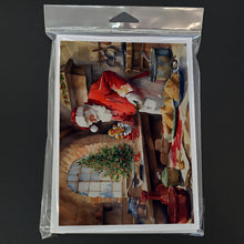 Load image into Gallery viewer, Cookies with Santa Claus Greeting Cards - Blank Note Cards – 8-Pack of Artist-Designed Cards with Envelopes