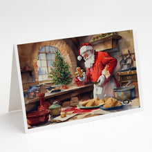 Load image into Gallery viewer, Cookies with Santa Claus Greeting Cards - Blank Note Cards – 8-Pack of Artist-Designed Cards with Envelopes