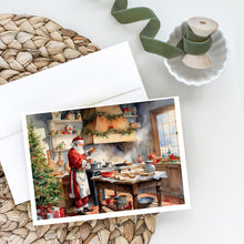 Load image into Gallery viewer, Cookies with Santa Claus Greeting Cards - Blank Note Cards – 8-Pack of Artist-Designed Cards with Envelopes