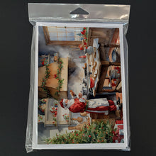 Load image into Gallery viewer, Cookies with Santa Claus Greeting Cards - Blank Note Cards – 8-Pack of Artist-Designed Cards with Envelopes