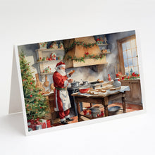 Load image into Gallery viewer, Cookies with Santa Claus Greeting Cards - Blank Note Cards – 8-Pack of Artist-Designed Cards with Envelopes
