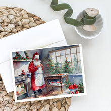 Load image into Gallery viewer, Cookies with Santa Claus Greeting Cards - Blank Note Cards – 8-Pack of Artist-Designed Cards with Envelopes