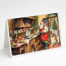 Load image into Gallery viewer, Cookies with Santa Claus Greeting Cards - Blank Note Cards – 8-Pack of Artist-Designed Cards with Envelopes