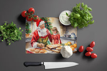Load image into Gallery viewer, Cookies with Santa Claus Glass Cutting Boards – Durable, Decorative Kitchen Art Large