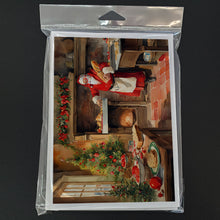 Load image into Gallery viewer, Cookies with Santa Claus Greeting Cards - Blank Note Cards – 8-Pack of Artist-Designed Cards with Envelopes