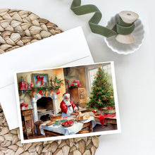 Load image into Gallery viewer, Cookies with Santa Claus Greeting Cards - Blank Note Cards – 8-Pack of Artist-Designed Cards with Envelopes
