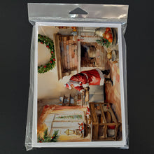 Load image into Gallery viewer, Cookies with Santa Claus Greeting Cards - Blank Note Cards – 8-Pack of Artist-Designed Cards with Envelopes