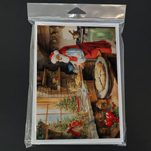 Load image into Gallery viewer, Cookies with Santa Claus Greeting Cards - Blank Note Cards – 8-Pack of Artist-Designed Cards with Envelopes