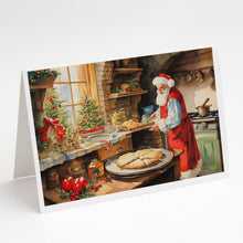 Load image into Gallery viewer, Cookies with Santa Claus Greeting Cards - Blank Note Cards – 8-Pack of Artist-Designed Cards with Envelopes