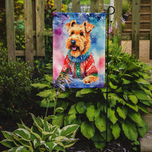 Load image into Gallery viewer, Airedale Terrier Christmas Garden Flag – Cozy Dog Holiday Decor with Tree &amp; Presents