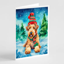 Load image into Gallery viewer, Airedale Terrier Christmas Greeting Cards - Blank Note Cards – 8-Pack of Artist-Designed Cards with Envelopes