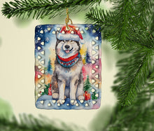 Load image into Gallery viewer, Alaskan Malamute Christmas Porcelain Ornament