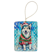 Load image into Gallery viewer, Alaskan Malamute Christmas Porcelain Ornament