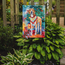 Load image into Gallery viewer, American English Coonhound Christmas Garden Flag – Cozy Dog Holiday Decor with Tree &amp; Presents