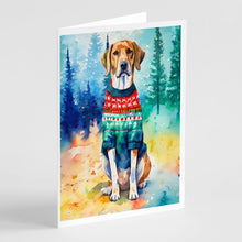Load image into Gallery viewer, American English Coonhound Christmas Greeting Cards - Blank Note Cards – 8-Pack of Artist-Designed Cards with Envelopes