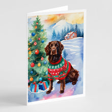 Load image into Gallery viewer, American Water Spaniel Christmas Greeting Cards - Blank Note Cards – 8-Pack of Artist-Designed Cards with Envelopes