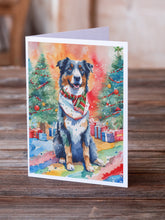 Load image into Gallery viewer, Australian Shepherd Christmas Greeting Cards - Blank Note Cards – 8-Pack of Artist-Designed Cards with Envelopes