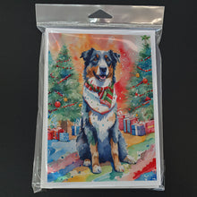 Load image into Gallery viewer, Australian Shepherd Christmas Greeting Cards - Blank Note Cards – 8-Pack of Artist-Designed Cards with Envelopes