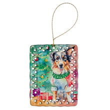 Load image into Gallery viewer, Australian Shepherd Christmas Porcelain Ornament