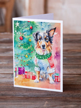 Load image into Gallery viewer, Australian Shepherd Christmas Greeting Cards - Blank Note Cards – 8-Pack of Artist-Designed Cards with Envelopes