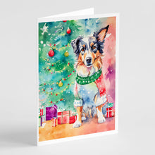 Load image into Gallery viewer, Australian Shepherd Christmas Greeting Cards - Blank Note Cards – 8-Pack of Artist-Designed Cards with Envelopes