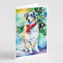 Load image into Gallery viewer, Australian Shepherd Christmas Greeting Cards - Blank Note Cards – 8-Pack of Artist-Designed Cards with Envelopes