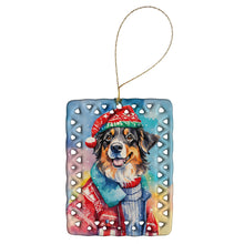 Load image into Gallery viewer, Australian Shepherd Christmas Porcelain Ornament