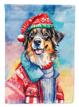 Load image into Gallery viewer, Australian Shepherd Christmas Garden Flag – Cozy Dog Holiday Decor with Tree &amp; Presents