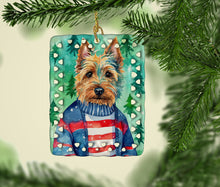 Load image into Gallery viewer, Australian Terrier Christmas Porcelain Ornament