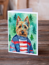 Load image into Gallery viewer, Australian Terrier Christmas Greeting Cards - Blank Note Cards – 8-Pack of Artist-Designed Cards with Envelopes