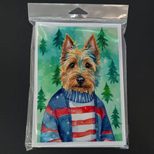 Load image into Gallery viewer, Australian Terrier Christmas Greeting Cards - Blank Note Cards – 8-Pack of Artist-Designed Cards with Envelopes