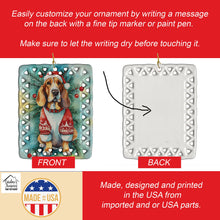 Load image into Gallery viewer, Basset Hound Christmas Porcelain Ornament