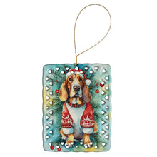 Load image into Gallery viewer, Basset Hound Christmas Porcelain Ornament