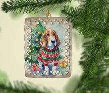 Load image into Gallery viewer, Basset Hound Christmas Porcelain Ornament