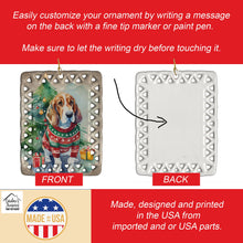 Load image into Gallery viewer, Basset Hound Christmas Porcelain Ornament