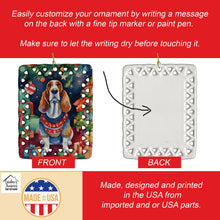 Load image into Gallery viewer, Basset Hound Christmas Porcelain Ornament