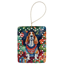 Load image into Gallery viewer, Basset Hound Christmas Porcelain Ornament