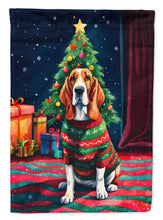 Load image into Gallery viewer, Basset Hound Christmas House Flag