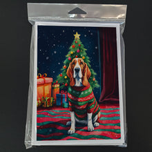 Load image into Gallery viewer, Basset Hound Christmas Greeting Cards - Blank Note Cards – 8-Pack of Artist-Designed Cards with Envelopes