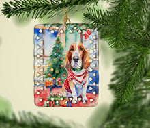 Load image into Gallery viewer, Basset Hound Christmas Porcelain Ornament