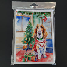 Load image into Gallery viewer, Basset Hound Christmas Greeting Cards - Blank Note Cards – 8-Pack of Artist-Designed Cards with Envelopes